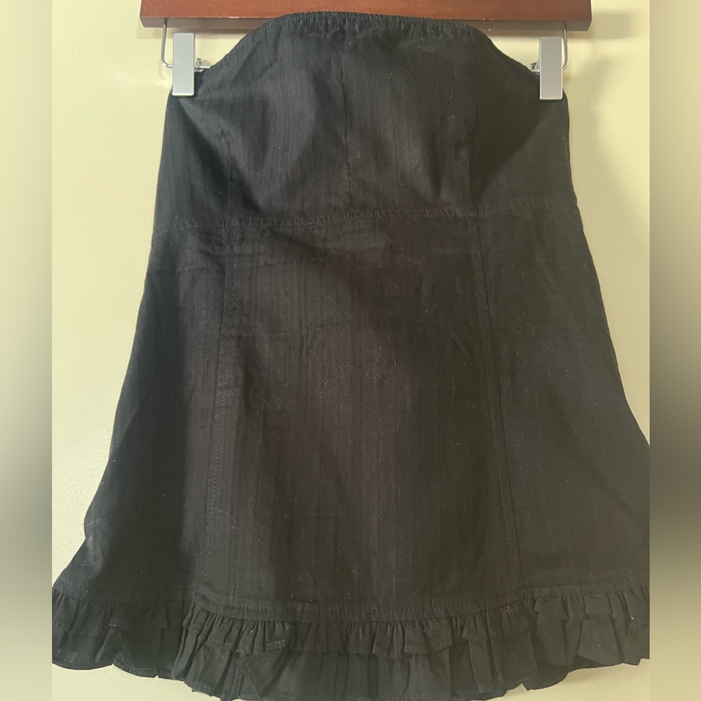 G by Guess Black Smocked straples top with back Tie